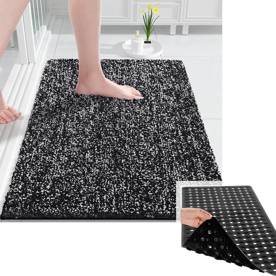 Yimobra Bathroom Rugs Mat, Extra Soft Comfortable Bath Rugs, Non-Slip, Water Absorbent and Thick Bathroom Floor Mats, Machine Washine, Shaggy Rugs for Shower Bathtubs