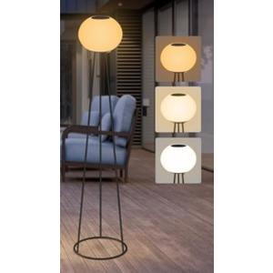 HvaJvny 1 Pack Solar Floor Lamp, Cordless Tripod Floor Lamp for Living Room, Rechargeable 3-Way Outdoor Floor Lamp for Patio, Garden, Yard