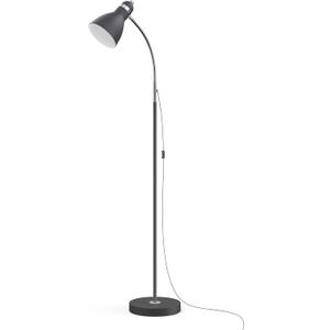 LEPOWER Floor Lamp, Metal Standing Lamp with Adjustable Gooseneck, Heavy Metal Base, Reading Pole Lamp for Office, Black Floor Lamps for Bedroom, Living Room