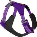 Tuff Pupper All-Day Wear Dog Harness | for Walking, Trail Running, Hiking | Front & Back Leash Clips | Reflective Trim | Easy On/Off Buckles | Lightweight Breathable | No Pull Design (Medium, Purple)