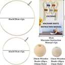 119pcs Macrame Kits for Starter 3mm x 109Yards Natural Cotton Macrame Cord with 100pcs Wooden Beads,10pcs Wooden Rings,Wooden Sticks,Metal Rings,S Hooks Macrame Supplies for Plant Hangers