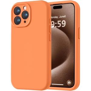 LOVE 3000 Designed for iPhone 15 Pro Max Case, Premium Silicone with [Soft Anti-Scratch Microfiber Lining] Shockproof Protective Phone Case for Men Women Girls 6.7", Bright Orange