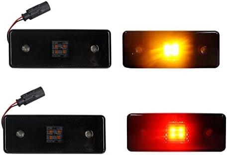 KENRTIR Smoked Lens Amber/Red LED Side Marker Light Kit For 2015 2016 2017 2018 Mercedes W463 G-Class G550 G63 G65 AMG