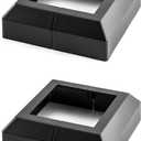 QWORK Split Style Fence Post Skirt, 2 Pack 4 Inch Aluminum Post Trim Base Post Trim Ring Skirt Railing, Black
