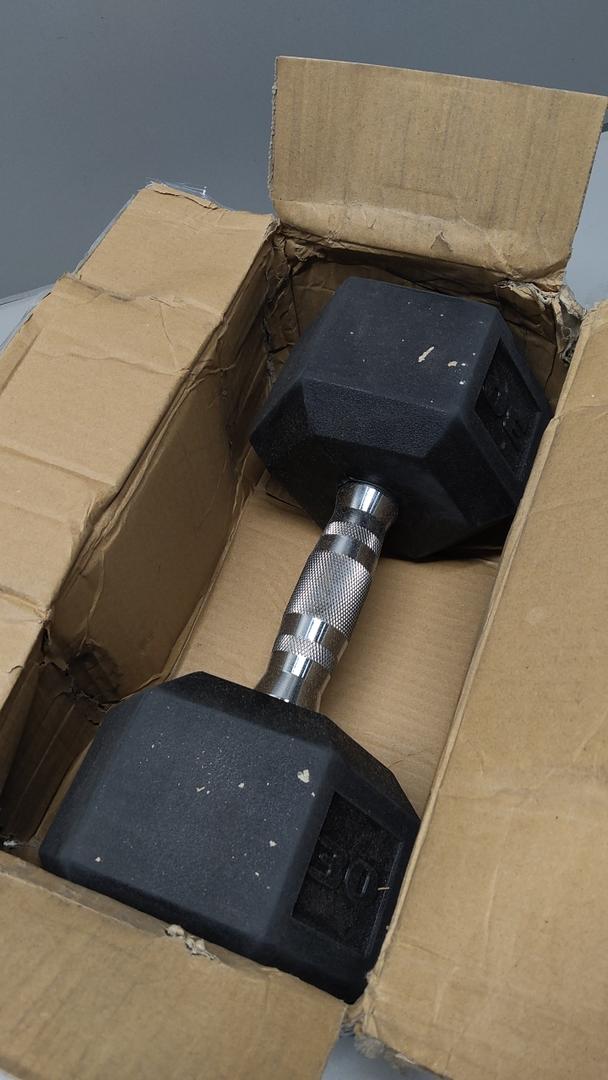 CAP Barbell 30 LB Rubber Coated Hex Dumbbell Hand Weight with Padded Grip - Pair | Comfort Grip