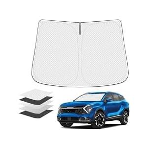 KUST Windshield Sun Shade Custom Fit for Kia Sportage 2023 2024 2025 2026 Accessories Sun Shades Windshield Sunshades Foldable Thicker 5-Layer Blocks UV Rays