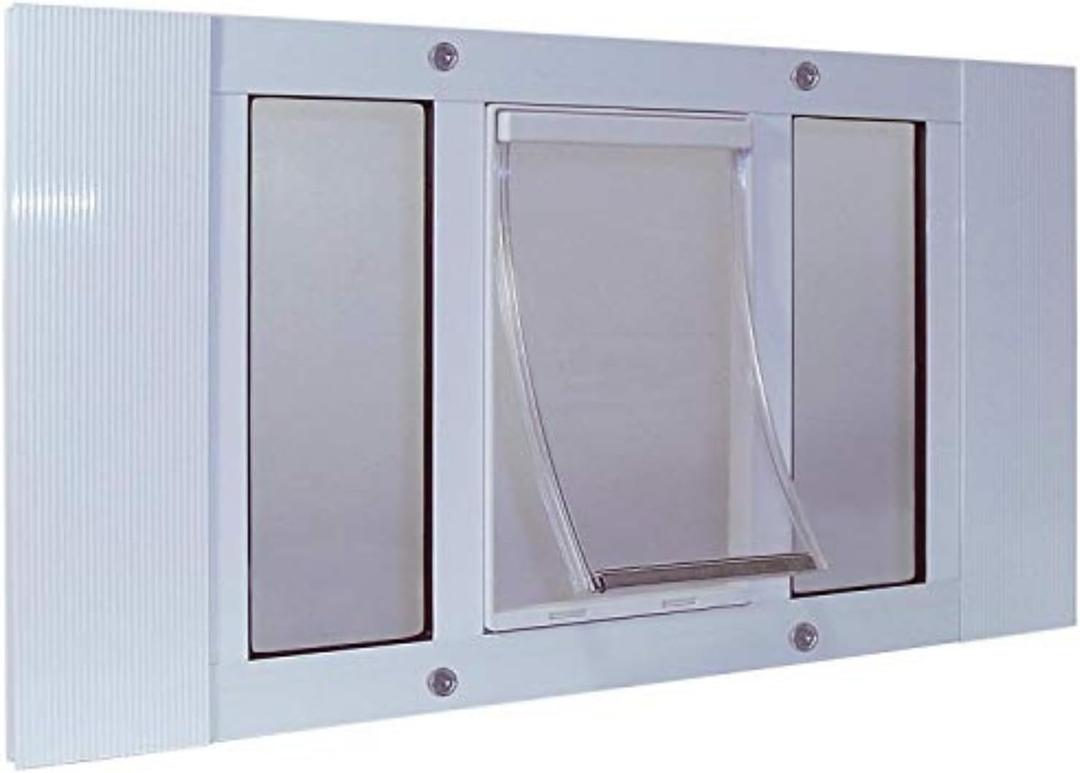 Ideal Pet Products Aluminum Sash Window Pet Door, Adjustable to Fit Window Widths from 33" to 38", Large 10-1/2 x 15 Flap Size