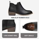 Jeossy Women's 9615 Chelsea Ankle Boots Cutout Perforated Short Booties Slip on (Black)