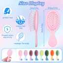 24 Pcs Mini Wet Hair Brush, Travel Detangling Brush, Mini Brush Hairbrush for Girls Little Travel Hairbrush Detangling Soft Bristles Hair Brush for Most Hair Types Smoothing with Ease Knots (8 Colors)