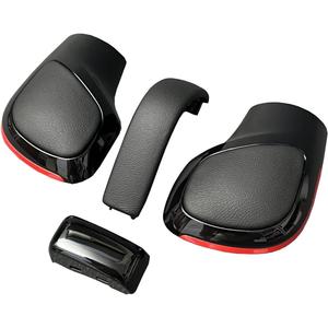 Leather Gear Shift Knob Gear Side Cover with Black Chrome (Set of 4) Parts for VW Golf 6 7 R GTI Passat B7 B8 CC R20 Jetta MK6 GLI Car Parts