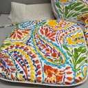 Set of 4 Outdoor Chair Cushions with Ties,Water Repellent Patio Chair Pads 17"x 16" for Outdoor Furniture,Round Corner Seat Cushions for Garden Yard Kitchen Paisley Multi