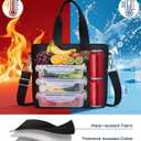 Insulated Lunch Box for Women & Men - Large Thermal Lunch Bag Women with Removable Shoulder Strap, Reusable Lunch Cooler Tote Bags Purse for Adults Work, Picnic, Hiking, Beach, Travel, MediumBlack
