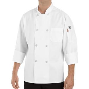 Chef Designs Men's Rk Eight Pearl Button Chef Coat (X-Large, White)