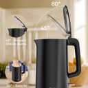 Electric Kettle, Double Wall 1.7L Stainless Steel Cool Touch, Water Boiler & Heater, 1500W Hot Tea Pot, Boil Dry Protection & Cordless Base, BPA-Free, Black