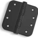 Haidms 304 Stainless Steel Black Ball Bearing Door Hinges for Exterior & Interior Doors 4in Stainless Steel Door Hinges Heavy-Duty Door Hinges Black 4'' Door Hinge, 5/ 8'' Radius Corners 3PACK