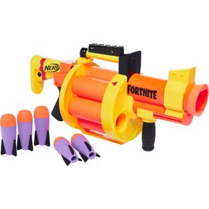 Nerf Fortnite GL Rocket-Firing Blaster – 6-Rocket Drum, Pump-to-Fire – Includes 6 Official Nerf Rockets – for Youth, Teen, Adult, 91.44 x 12.7 x 34.93 cm