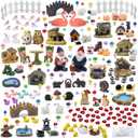 Tardigrade 200 Pieces Fairy Garden Accessories, Fairy Garden Kit, Fairy Tiny House, Miniature Gnome Figurines, Micro Landscape Ornaments DIY Mini Garden Outdoor Decor Resin Multi Color