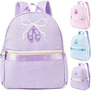 KUIRAN Dance Backpack for Girls, 7L Cute Small Mini Dance Bag for Dancer Lightweight Gym Sport Weekender Ballet Travel Bag – Purple