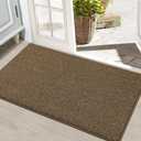 BEQHAUSE Dirt Trapper Door Mat 24" x 35", Non-Slip Washable Doormats Entrance Mat, Dirt Resistant and Absorbent Welcome Mat, Low Profile Floor Mats for Front Back Door and Entryway, Brown