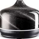 Porseme 500ml Glass Essential Oil Diffuser Aromatherapy Ultrasonic Cool Mist Humidifier 15-21 Running Hours Waterless Auto-Off Air Diffusers for Sleeping Yoga Office Working Spa and Rest (Obsidian)