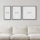 Framed Black and White Abstract Wall Art Set, 3 Piece Canvas Prints Paintings Artwork for Walls, Modern Minimalist Abstract Geometric Pictures for Living Room, Bedroom, Dining Room, Office Wall Decor, 12x24", 16x24", 24x24"