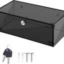 Wonderjune Refrigerator Medicine Lock Box with Keys and Mounting Hardware 12 x 6 x 4.5 Inch Wall Mount Locking Medicine Box Black Acrylic Wall Cabinet, First Aid Kit for Emergencies Home Use