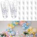 Sibba 20 Pcs Balloon Arch Clips Clear Spring Clamps 2.4 Inch Backdrop Spring Clamps Durable Heavy Duty Clip for Balloon Arch Birthday Wedding Backdrop Stand Photography Studio