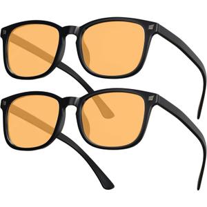 livho High Tech Blue Light Glasses - Advanced Blue Light Blocking Computer Glasses - Screen Fatigue & UV Protection (*B11 Light Black X 2)