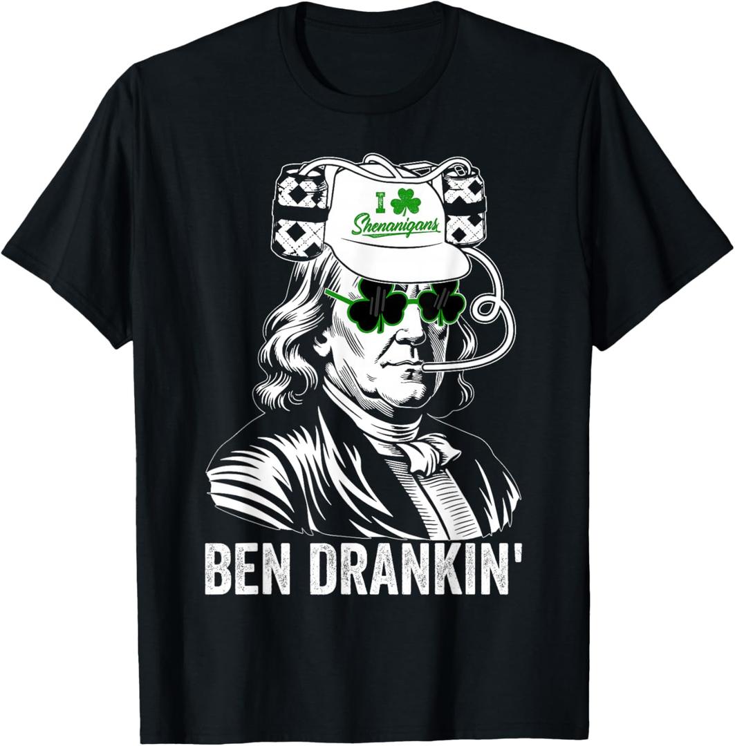 St Patricks Day Ben Drankin Saint Pattys Paddys Men Women T-Shirt, Medium