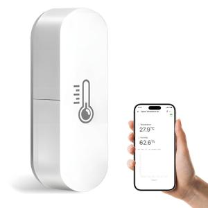 Zigbee Temperature Sensor, Humidity Sensor Thermometer for House, Compatible with Alexa & Google Assistant, eWeLink APP for Remote Monitoring and Home Automation, ZigBee 3.0 Hub Required