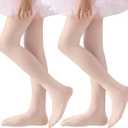 EPEIUS Ballet Tights for Girls 90D Footed Dance Tights Toddler Ultra Soft School Stockings Kids Leggings, 3-5T