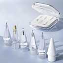 Replacement Pencil Tips for Apple Pencil Pro, Fine Point Metal Tip for Apple Pencil 2nd Generation and 1st Generation/Apple Pencil USB-C Wear-Resistant & Precise Control ipencil Tips Sets with Case (White)