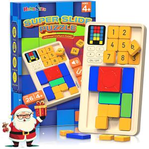 HOMESTEC Super Slide Puzzle, Hand Held Travel Games for Kids, Brain Teaser Toys Road Trip Activities for Boys Girls Adults, Birthday Easter Basket Stuffers (Classic)