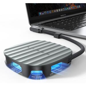 LISEN USB C to HDMI Adapter 4K@60Hz Type C Multiport AV Converter Adapter 10Gbps USBA HDMI to USBC Adapter for Monitor Apple iPhone 15 MacBook Switch, Green