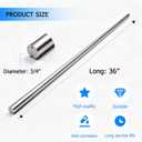 3/4" x 36" Chrome Plated Steel Round Rod,Carbon Steel,1 Pcs | Chrome-plated carbon steel round rod with smooth finish for shafts, machining, repairs and DIY fabrication
