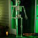 JOYIN 5.6 FT Halloween Posable Life Size Skeleton Full Body Realistic Bones with Movable Joints for Halloween Indoor and Outdoor Decoration Props Spooky Scene Party Decorations (White)