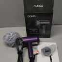 Hair Dryer with Diffuser, CONFU Ionic Blow Dryer 1600W, Portable Lightweight Fast Drying Negative Ion Hairdryer, 3 Heat Settings with Diffuser and Concentrator Nozzle for Home & Travel (Purple)