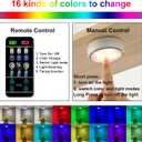 Onumii LED Puck Lights Battery Operated LED Under Cabinet Lighting Wireless Stick on Tap Lights with Remote Controll Color Changing Timer Function for Cabinets, Shelves, Closets - 6Pack White