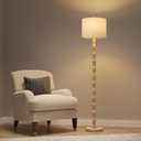 BOBOMOMO 62" Farmhouse Floor Lamp for Living Room, Retro Corner Floor Lamp Rotary Switch, Rustic Standing Lamp for Bedroom, Corner, Nursery, Dining Room, Bedroom, House (Burlywood)