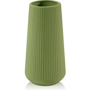 Saga Green Ceramic Vase, GUKJOB Small Cute Flower Vase for Pampas Grass, Home, Living Room, Dining Table, Farmhouse, Office Decor, Bedroom, Table, and Kitchen Shelf (Saga Green)