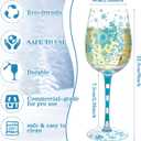 4 Pcs Snowflakes Winter Party Stemmed Wine Glasses Hand Painted Drinking Cup Wine Glasses Gifts for Birthday Theme Holiday Party Supplies