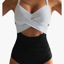 Eomenie Women's One Piece Swimsuits Tummy Control Cutout High Waisted Bathing Suit Wrap Tie Back 1 Piece Swimsuit, Size XL
