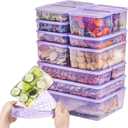 Freezer Containers for Food Storage 24pcs - Soup with Lids Safe - Twist Release - Flexible Frozen Design - BPA Free, Set Of 12