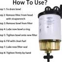 Fuel Filter Water Separator replacement for Marine Outboard Motor Mercury with 3/8" Barb x 1/4" NPT brass Fittings Replaces# S3213, S3214, 35-60494-1, S3213, 18-7932-1, 18-17928, 35-809097