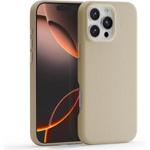 MOFT Snap Case MOVAS for iPhone 16 Pro Max Case, Compatible with MagSafe, Magnetic Premium Vegan Leather Phone Case with Smooth Feeling, Enduring Color Minimalist 6.9in Protective Case, Earthen Beige