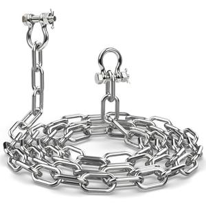 CORDUN 3/16" 1/4" 5/16" Boat Anchor Chain 316 Stainless Steel with 2 Pcs Anti-Off Bow Shackles Marine Grade Anchor Lead Chains Kit for Boats, Pontoon, Sailboat, Deck Boat Accessories