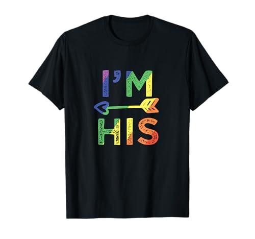 Gay Couple Matching I'm His LGBT Pride T-Shirt, XL