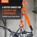 VEVOR Manual Lever Chain Hoist, 1-1/2 Ton 3300 lbs Capacity 10 FT Come Along, G80 Galvanized Carbon Steel with Weston Double-Pawl Brake,Auto Chain Leading & 360 Rotation Hook, for Garage Factory Dock