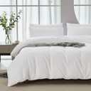 JELLYMONI Duvet Cover Queen Size Ultra Soft - Eucalyptus Lyocell Cotton Blend Silky Cooling Comforter Cover Set, Hypoallergenic and Moisture Wicking Breathable Bedding, 3-Piece Set, Ivory White