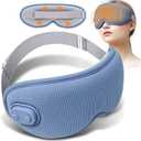Cordless Heated Eye Mask,Light Blocking 3D Sleeping Eye Mask with Adjustable Heat, Vibration and Timer Settings,Portable Rechargeable Mask,for Eye Fatigue, Better Sleep,Dry Eye Comfort, Men & Women